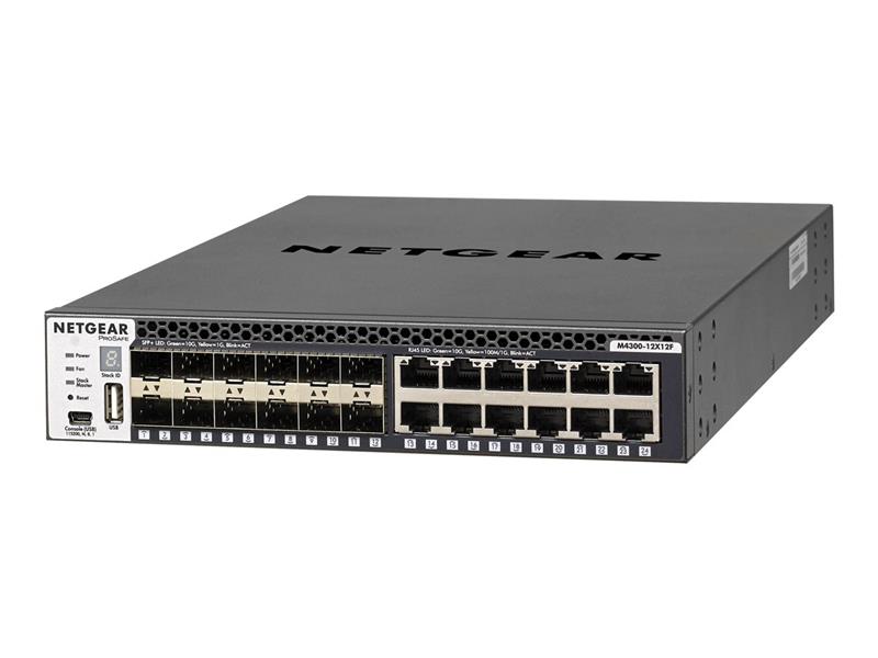 Netgear M4300-12X12F Managed L2/L3 10G Ethernet (100/1000/10000) Zwart 1U