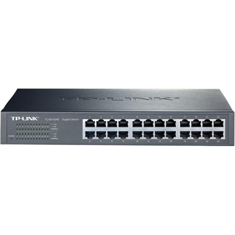 TP-LINK 24-Port Gigabit Desktop/Rackmount Switch Unmanaged Gigabit Ethernet (10/100/1000) Grijs