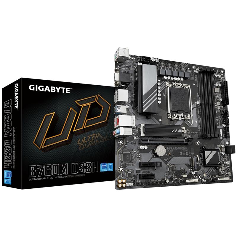 Gigabyte B760M DS3H moederbord Intel B760 Express LGA 1700 micro ATX