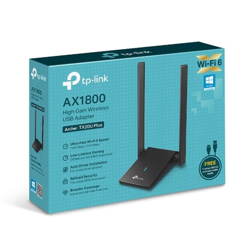 TP-Link Archer TX20U Plus 1800 Mbit/s Zwart