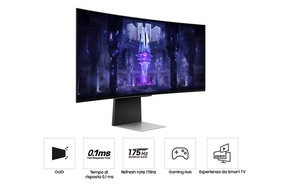 Samsung Odyssey Neo G8 LS34BG850SUXEN computer monitor 86,4 cm (34"") 3440 x 1440 Pixels UltraWide Quad HD OLED Zilver