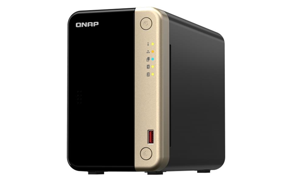 QNAP TS-264 NAS Tower Ethernet LAN Zwart, Goud N5095