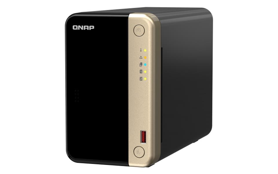 QNAP TS-264 NAS Tower Ethernet LAN Zwart, Goud N5095