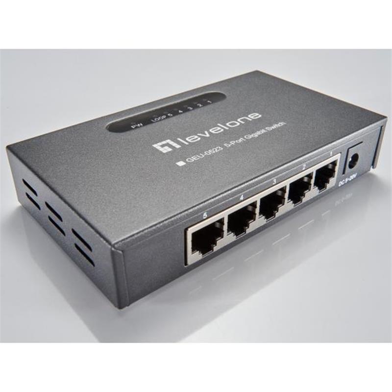 LevelOne GEU-0523 netwerk-switch Unmanaged Gigabit Ethernet (10/100/1000) Zwart