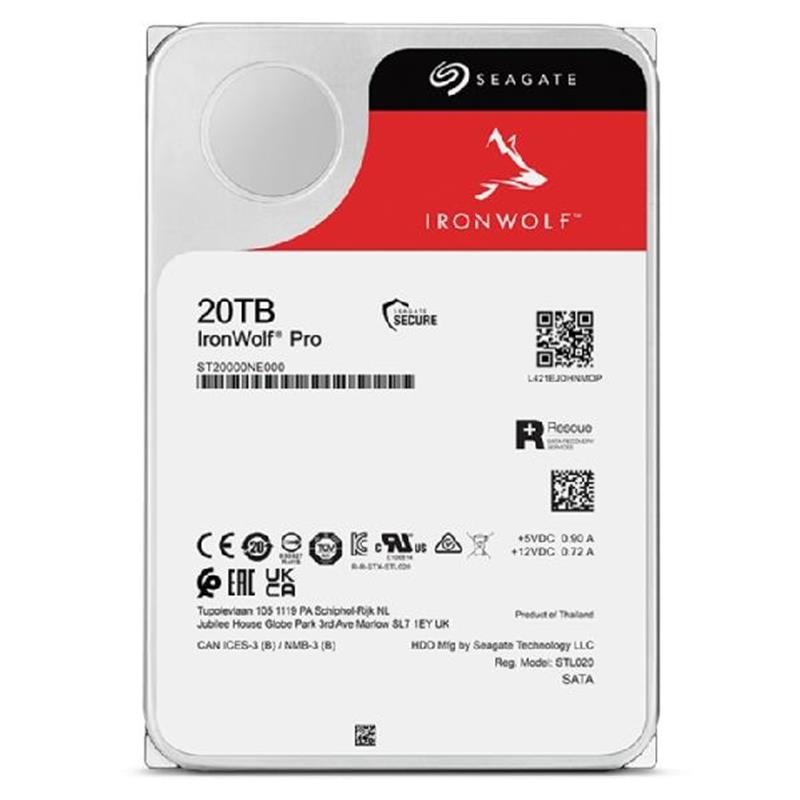 Seagate IronWolf Pro ST20000NE000 interne harde schijf 3.5"" 20 TB SATA III