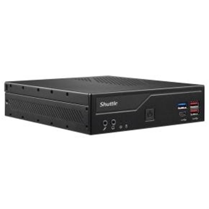 Shuttle Slim PC DH670V2 , S1700, 2x HDMI, 2x DP , 2x 2.5G LAN, 2x COM, 8x USB, 1x 2.5"", 2x M.2, 24/7 permanent gebruik, incl. VESA