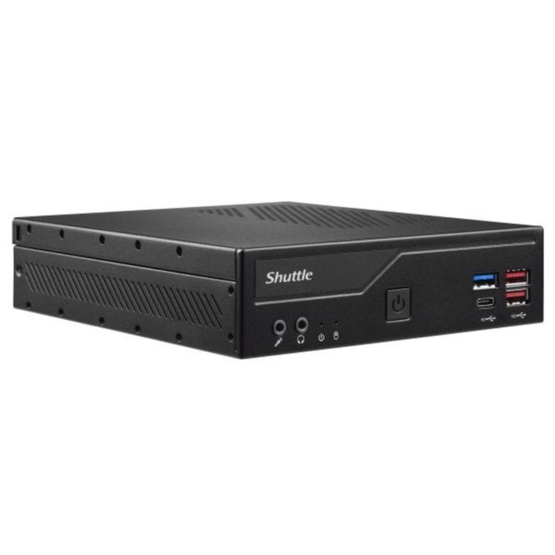 Shuttle Slim PC DH670V2 , S1700, 2x HDMI, 2x DP , 2x 2.5G LAN, 2x COM, 8x USB, 1x 2.5"", 2x M.2, 24/7 permanent gebruik, incl. VESA