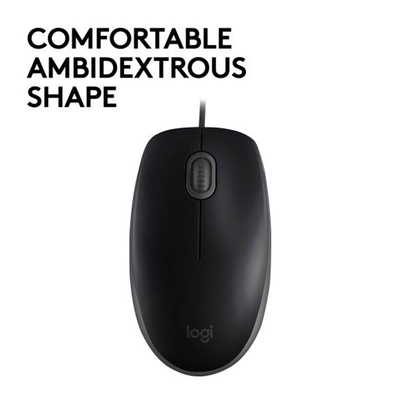 Logitech B110 muis USB Optisch 1000 DPI Ambidextrous