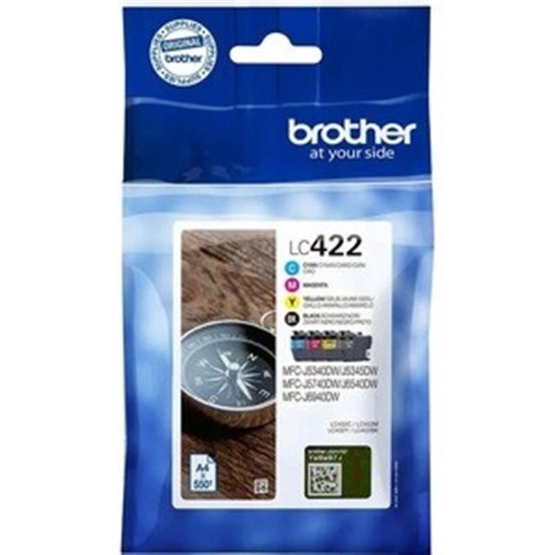 Brother LC422VAL inktcartridge 4 stuk(s) Origineel Zwart, Cyaan, Magenta, Geel