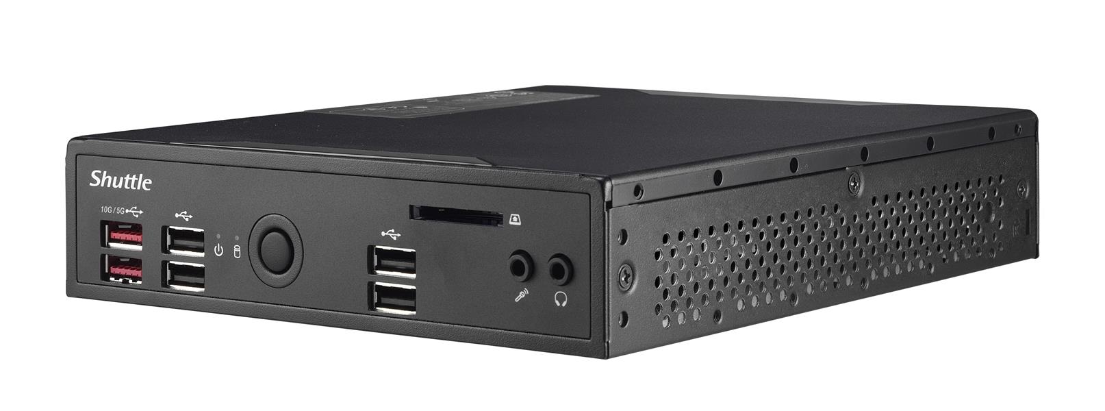 Shuttle XPC slim Barebone DS20U3V2, i3-10110U, 2x LAN (1xGbit, 1x 2.5Gbit), 1xCOM, 1xHDMI, 1xDP, ventilatorloos , 24/7 permanent gebruik