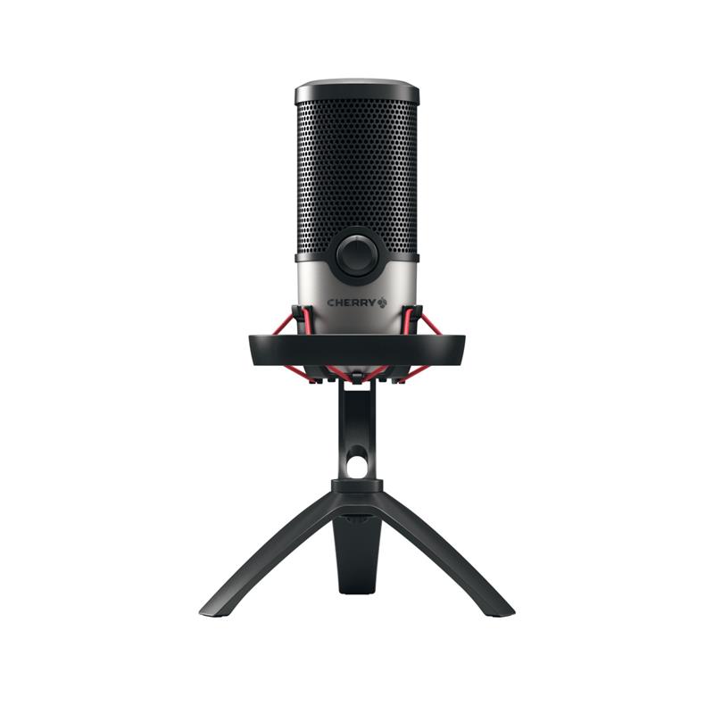 CHERRY Streaming UM 6.0 ADVANCED Microphone black/silver USB-Mikrofon für Streaming und Office mit Shock Mo