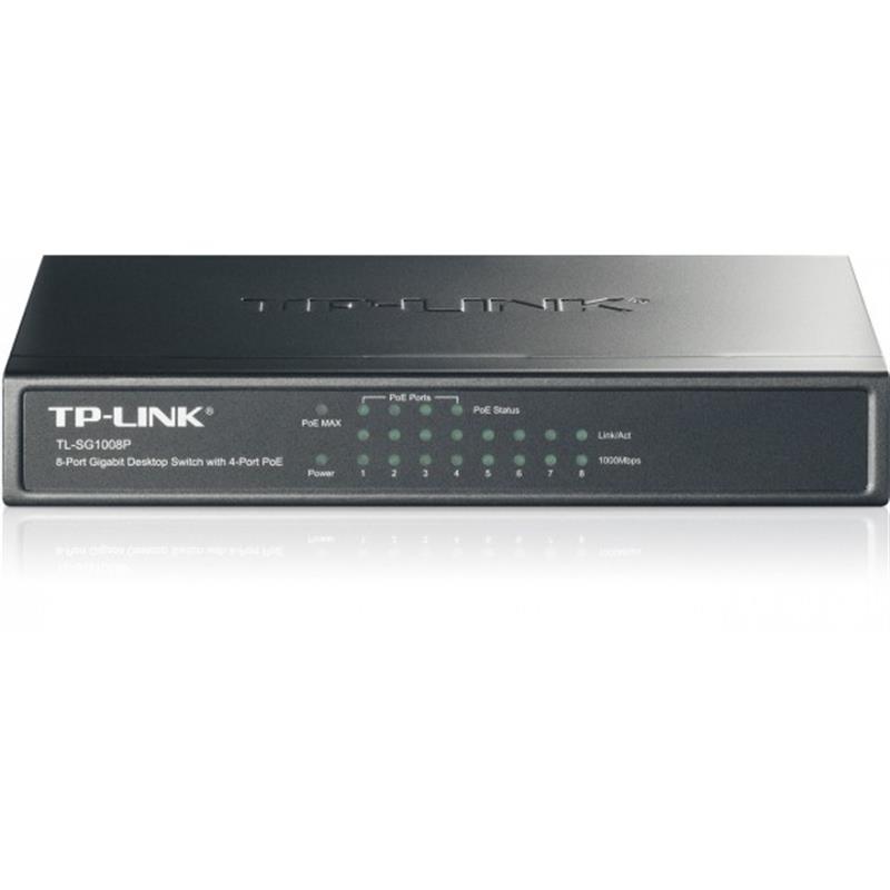 TP-LINK TL-SG1008P netwerk-switch Gigabit Ethernet (10/100/1000) Grijs Power over Ethernet (PoE)