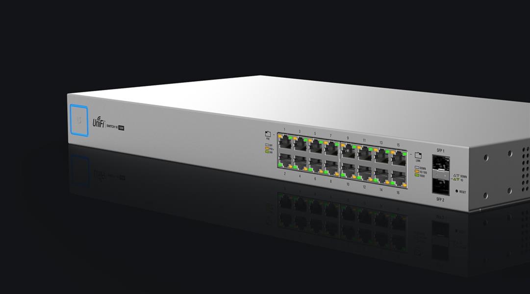 Ubiquiti Switch UniFi 16xRJ45 GBit/2xSFP Managed PoE+ (150W)  19 Rack-Mountable