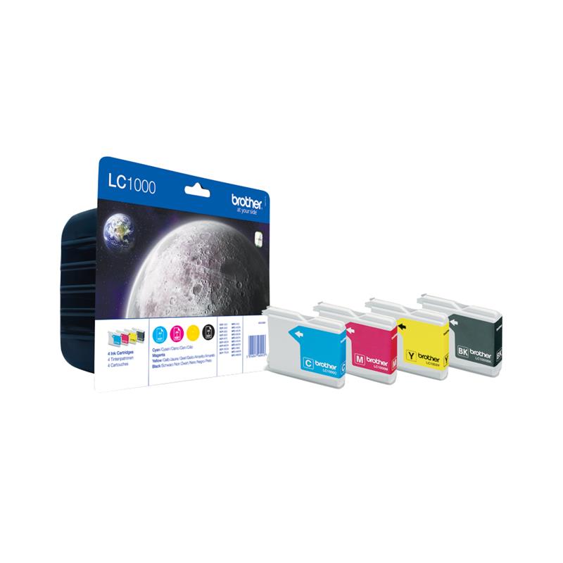 Brother LC-1000VALBPDR inktcartridge Origineel Zwart, Cyaan, magenta, Geel Multipack