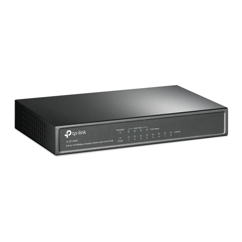 TP-LINK 8-port 10/100 PoE Switch Unmanaged Zwart Power over Ethernet (PoE)