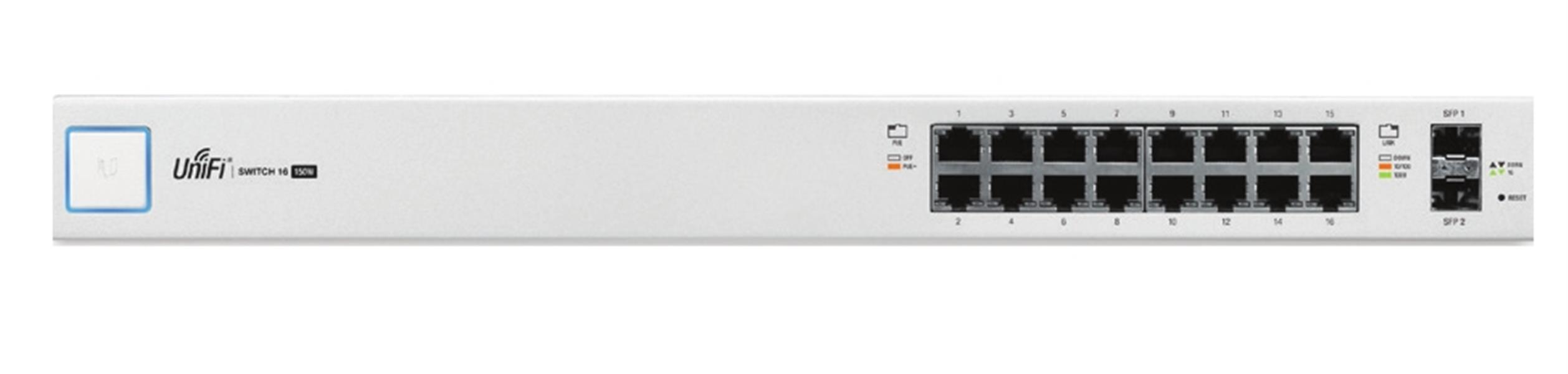 Ubiquiti Switch UniFi 16xRJ45 GBit/2xSFP Managed PoE+ (150W)  19 Rack-Mountable