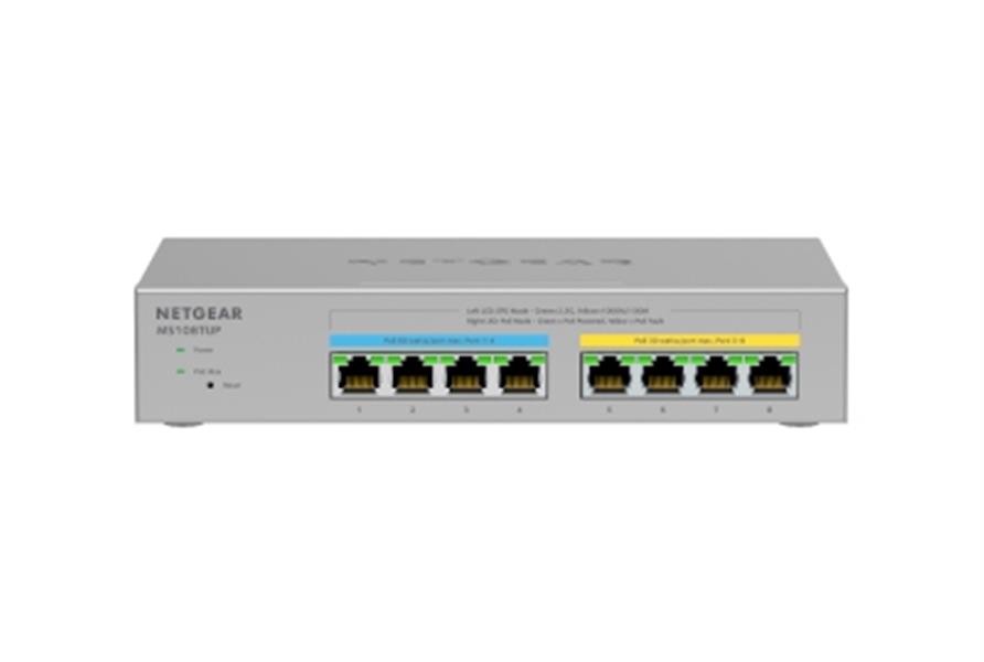 NETGEAR MS108TUP Unmanaged L2 2.5G Ethernet (100/1000/2500) Power over Ethernet (PoE) Grijs