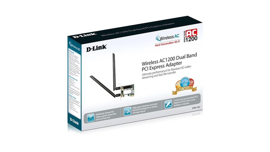 D-Link DWA-582 netwerkkaart & -adapter WLAN 867 Mbit/s Intern