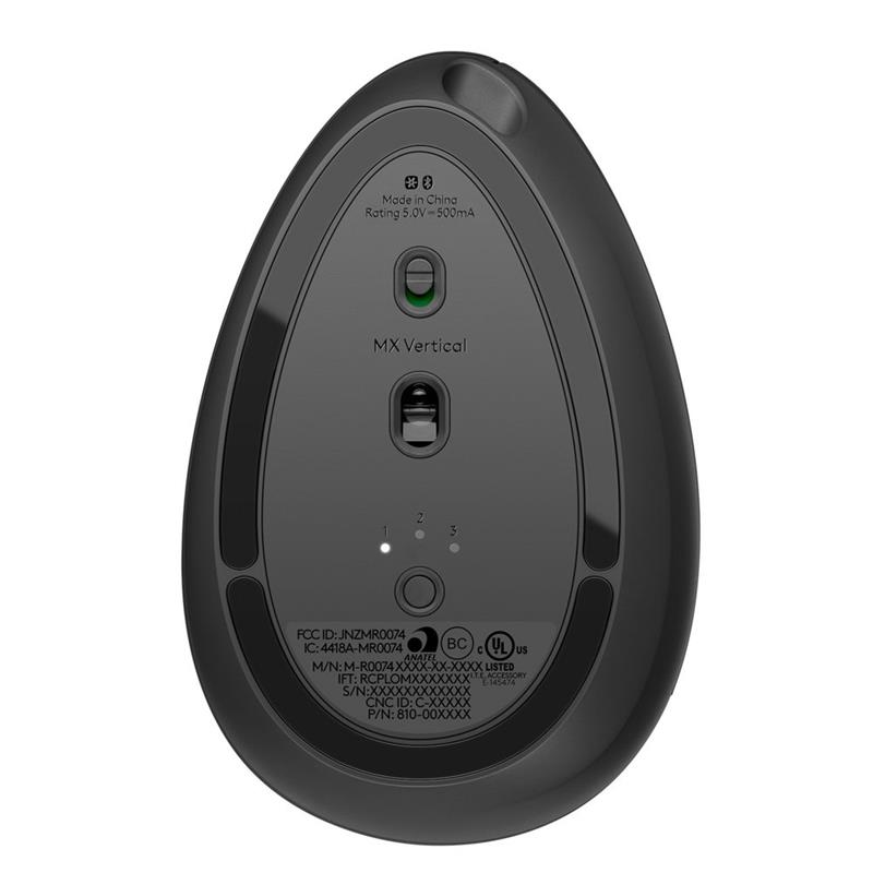 Logitech MX Vertical Advanced Ergonimic muis RF draadloos + Bluetooth Optisch 4000 DPI Rechtshandig