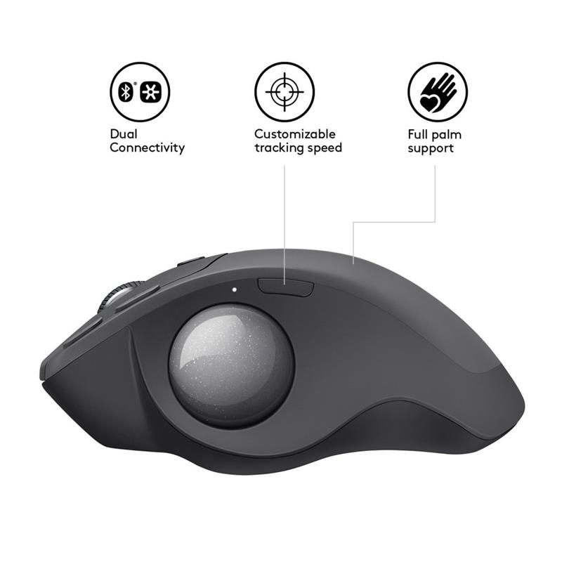 Logitech MX Ergo muis RF draadloos + Bluetooth Trackball 440 DPI Rechtshandig