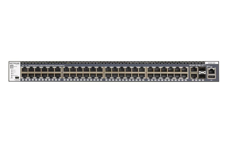 Netgear ProSAFE Managed Switch - GSM4352S - 48 Gigabit Ethernet poorten 10/100/1000 Mbps + 2 x SFP+ & 2 x 10GBASE-T poorten