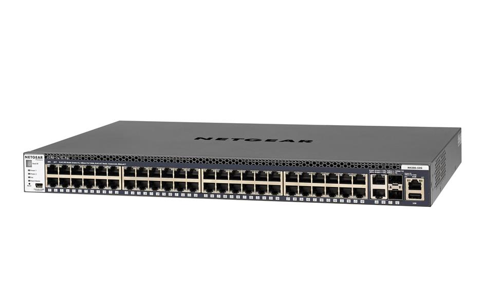 Netgear ProSAFE Managed Switch - GSM4352S - 48 Gigabit Ethernet poorten 10/100/1000 Mbps + 2 x SFP+ & 2 x 10GBASE-T poorten