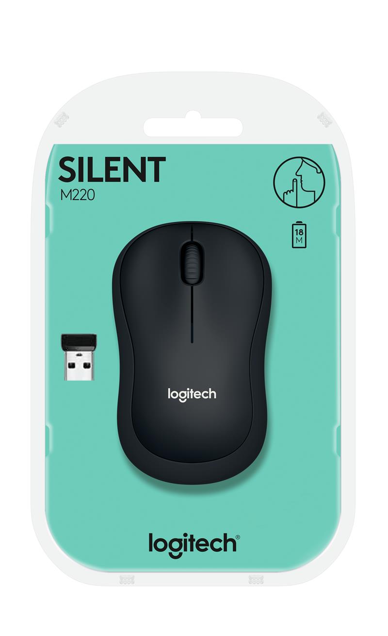 Logitech M220 muis RF Draadloos Optisch 1000 DPI Ambidextrous