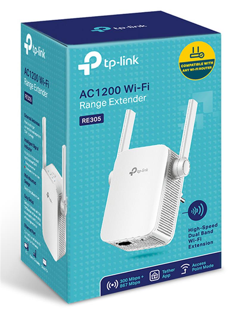 TP-LINK RE305 netwerkextender Netwerkzender Wit