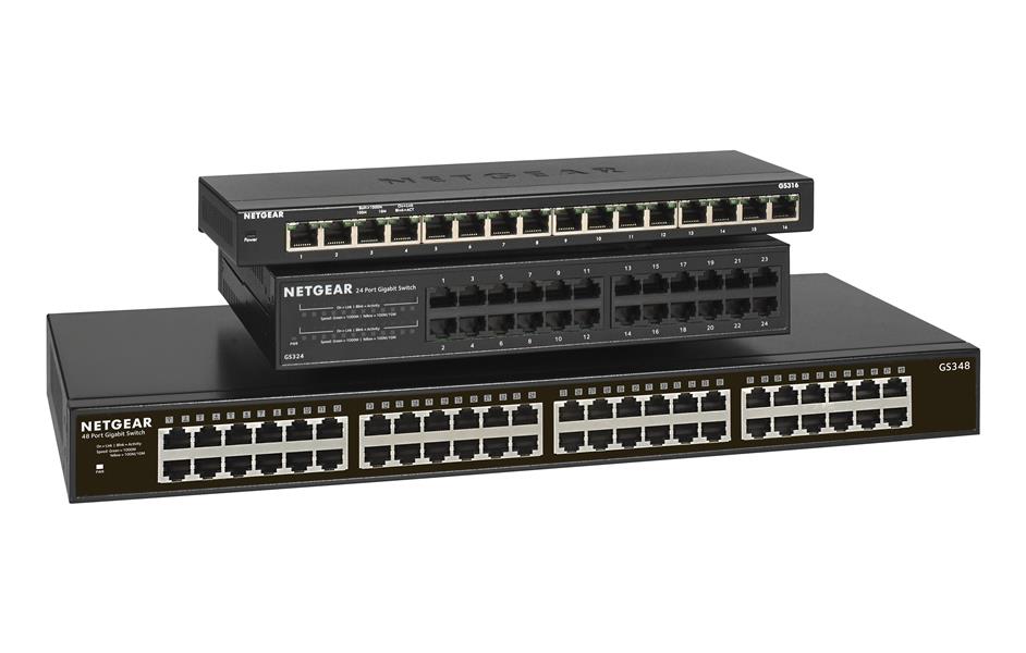 Netgear GS348 Unmanaged Gigabit Ethernet (10/100/1000) Zwart 1U