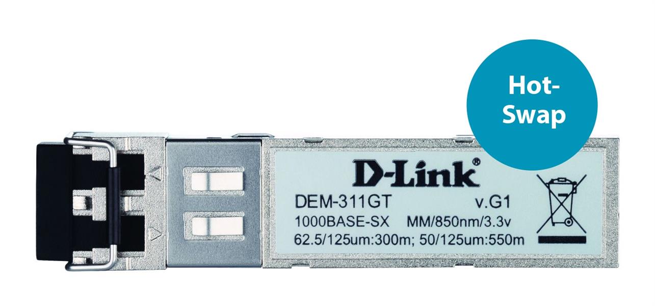 D-Link DEM-311GT netwerk transceiver module Vezel-optiek 1000 Mbit/s SFP 850 nm