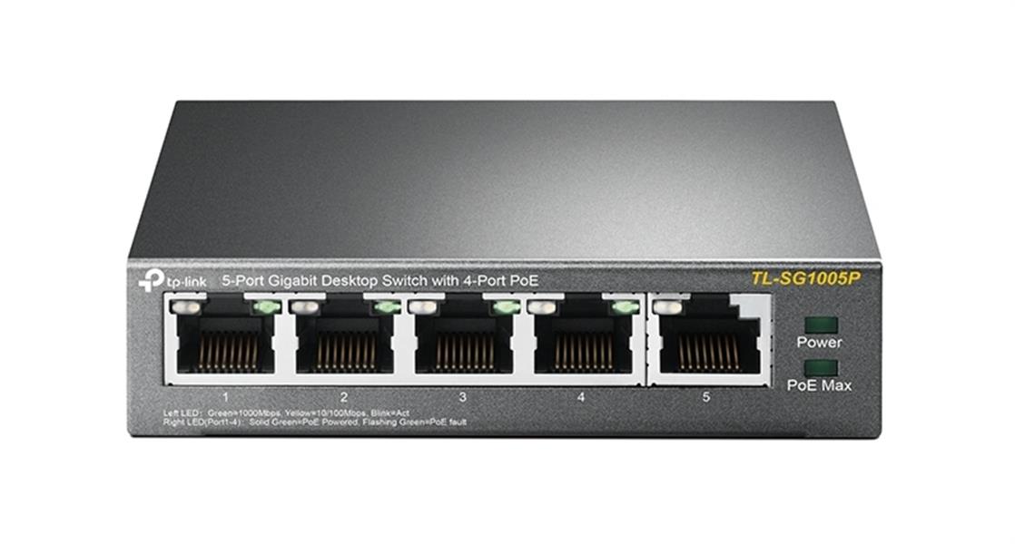 TP-LINK TL-SG1005P netwerk-switch Unmanaged Gigabit Ethernet (10/100/1000) Zwart Power over Ethernet (PoE)