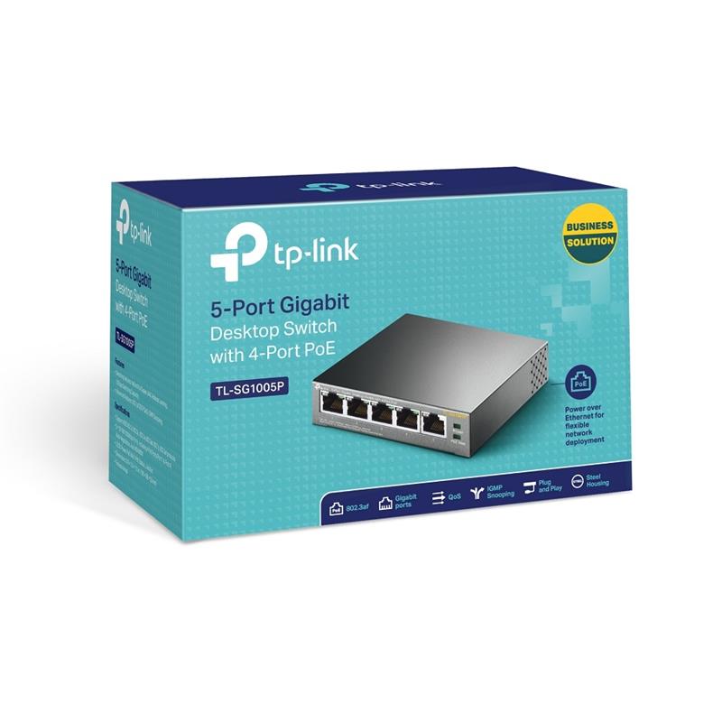 TP-LINK TL-SG1005P netwerk-switch Unmanaged Gigabit Ethernet (10/100/1000) Zwart Power over Ethernet (PoE)