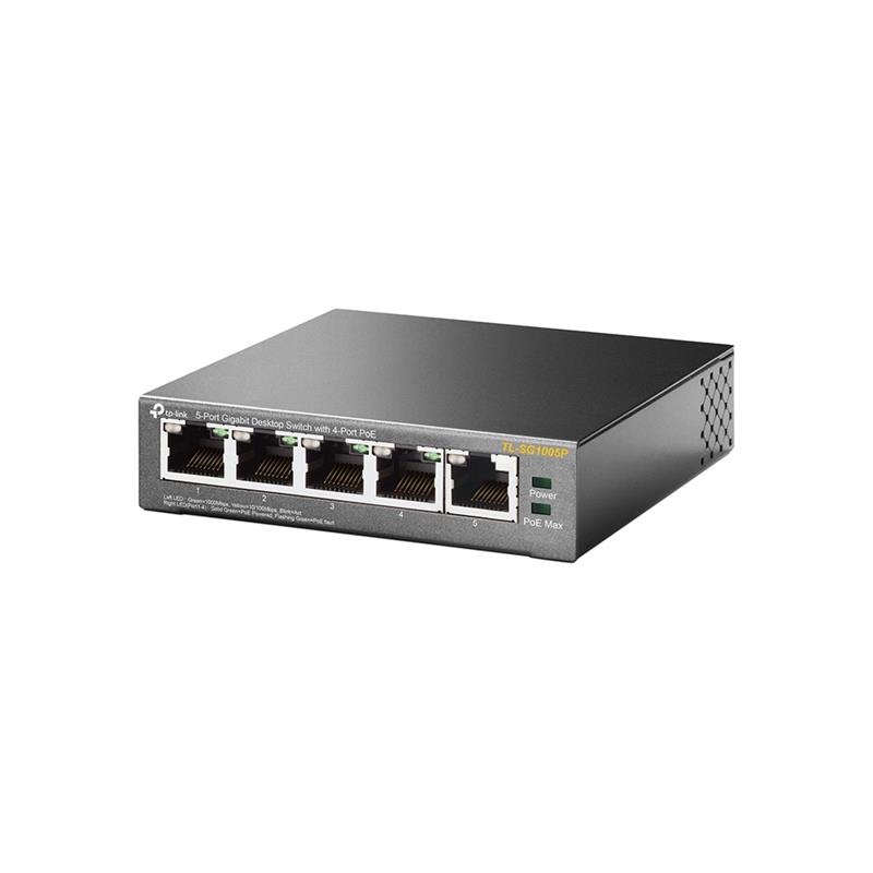 TP-LINK TL-SG1005P netwerk-switch Unmanaged Gigabit Ethernet (10/100/1000) Zwart Power over Ethernet (PoE)