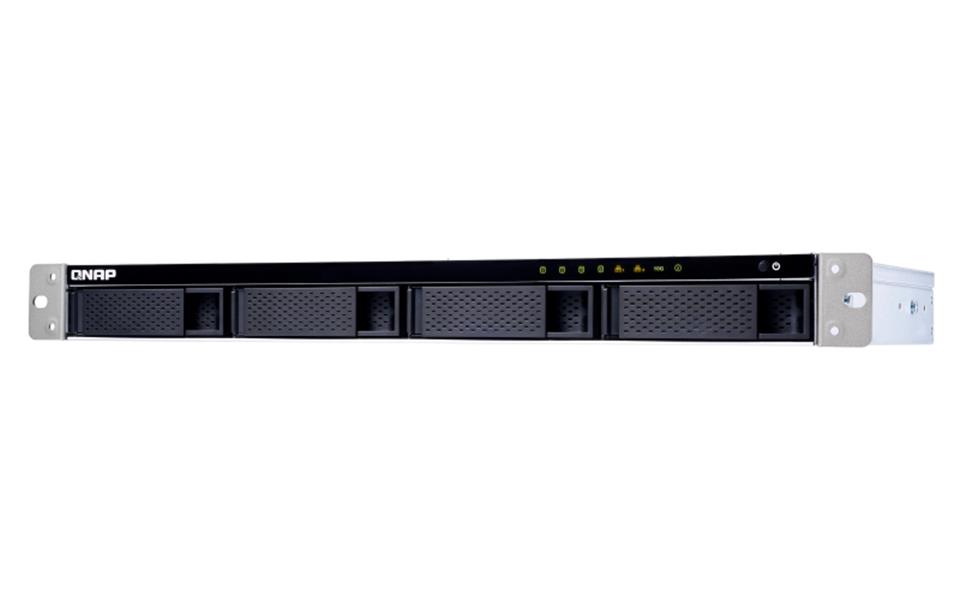 QNAP TS-431XeU Ethernet LAN Rack (1U) Zwart, Roestvrijstaal NAS