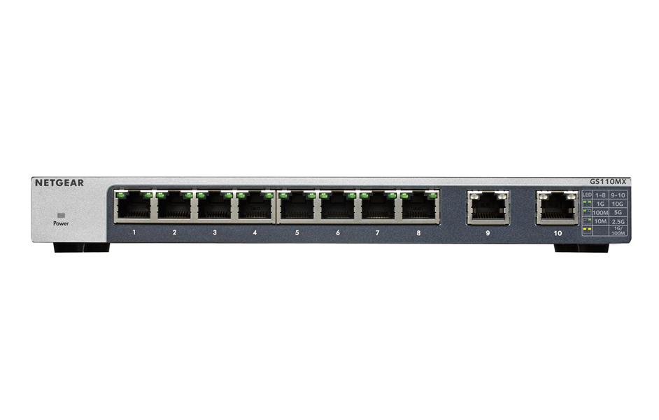 Netgear GS110MX Unmanaged 10G Ethernet (100/1000/10000) Zwart