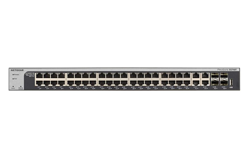 Netgear XS748T-100NES netwerk-switch Managed L2+/L3 10G Ethernet (100/1000/10000) Zwart