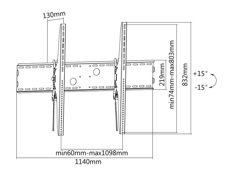 Equip 650322 tv-bevestiging 2,54 m (100"") Zwart