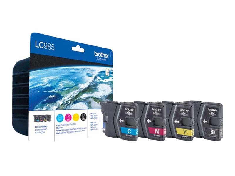 Brother LC-985VALBPDR inktcartridge Origineel Zwart, Cyaan, Magenta, Geel Multipack 4 stuk(s)