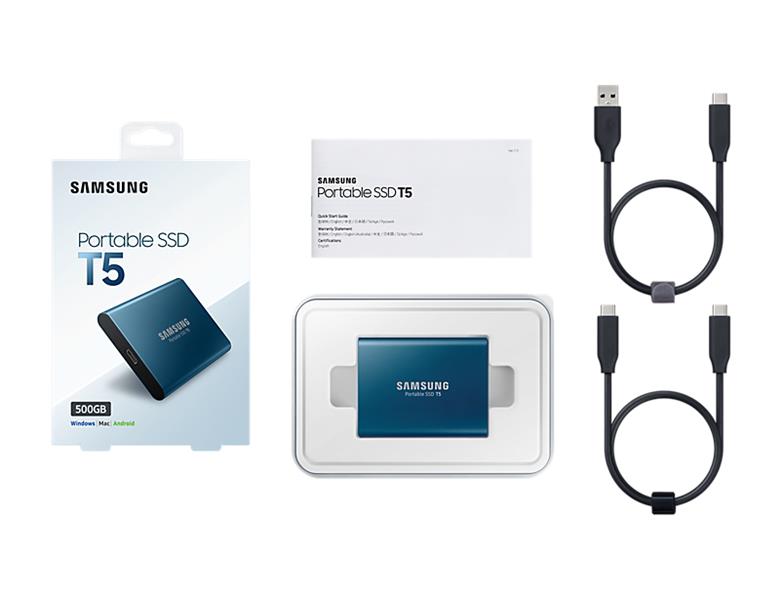 Samsung T5 500 GB Blauw