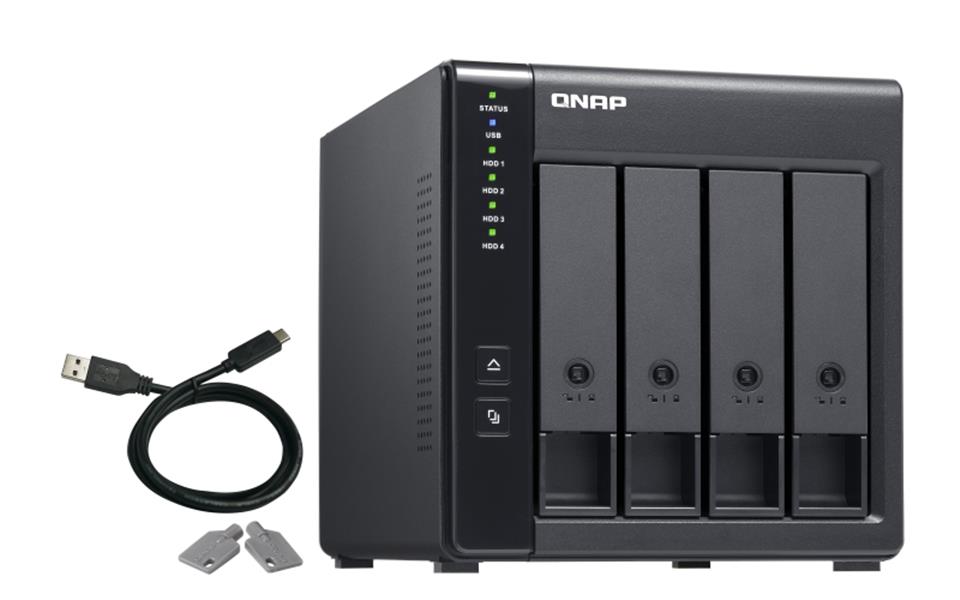 QNAP TR-004 behuizing voor opslagstations 2.5/3.5"" HDD-/SSD-behuizing Zwart