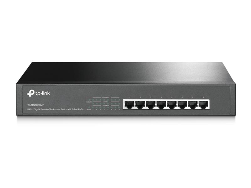 TP-LINK TL-SG1008MP Unmanaged Gigabit Ethernet (10/100/1000) Zwart Power over Ethernet (PoE)