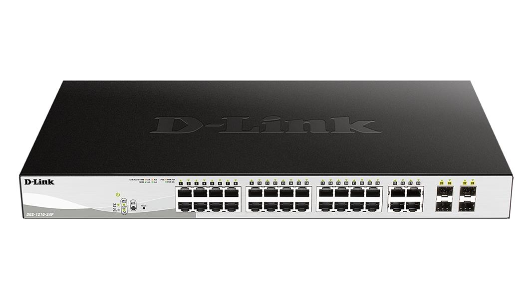 D-Link DGS-1210-24P Managed L2 Gigabit Ethernet (10/100/1000) Power over Ethernet (PoE) Zwart