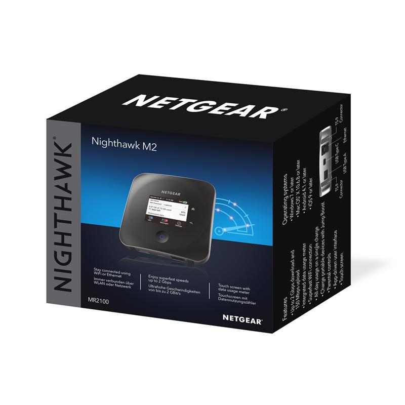 Netgear MR2100 draadloze router Dual-band (2.4 GHz / 5 GHz) 3G 4G Zwart