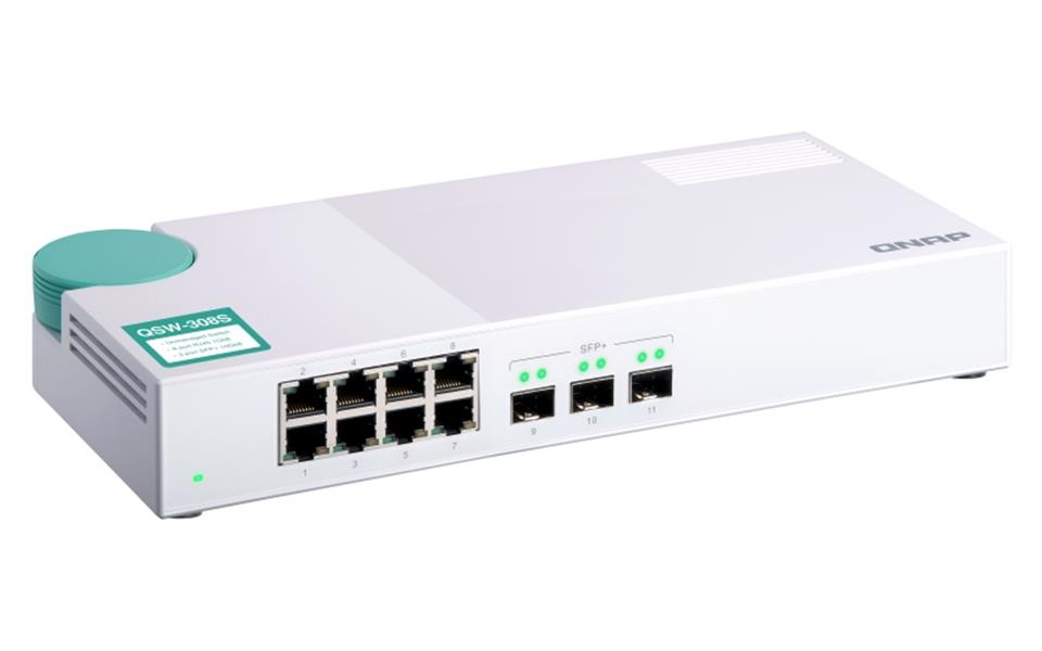 QNAP QSW-308S netwerk-switch Unmanaged Gigabit Ethernet (10/100/1000) Wit