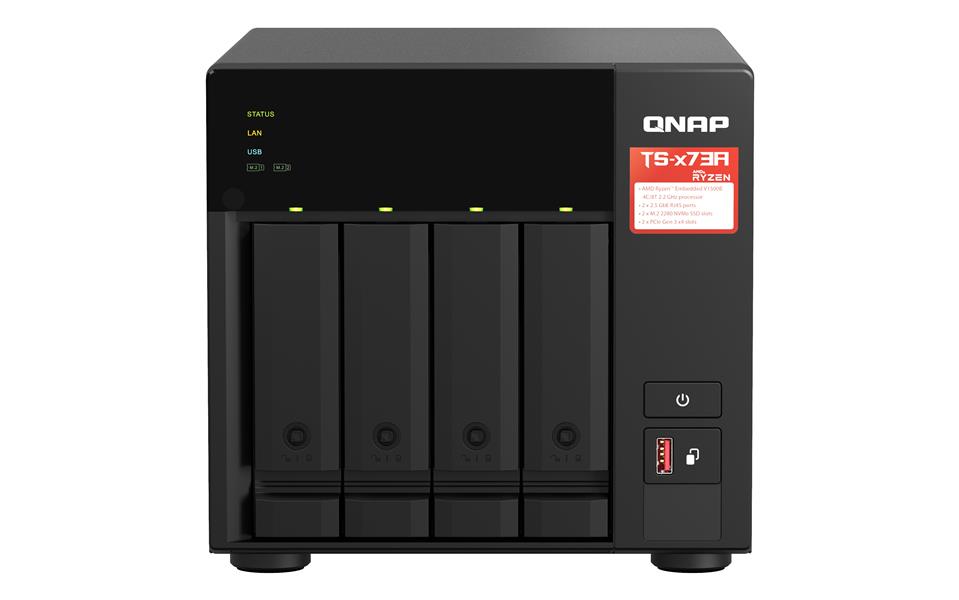 QNAP TS-473A + QSW-1105-5T Bundle Pack NAS Tower Ethernet LAN Zwart V1500B