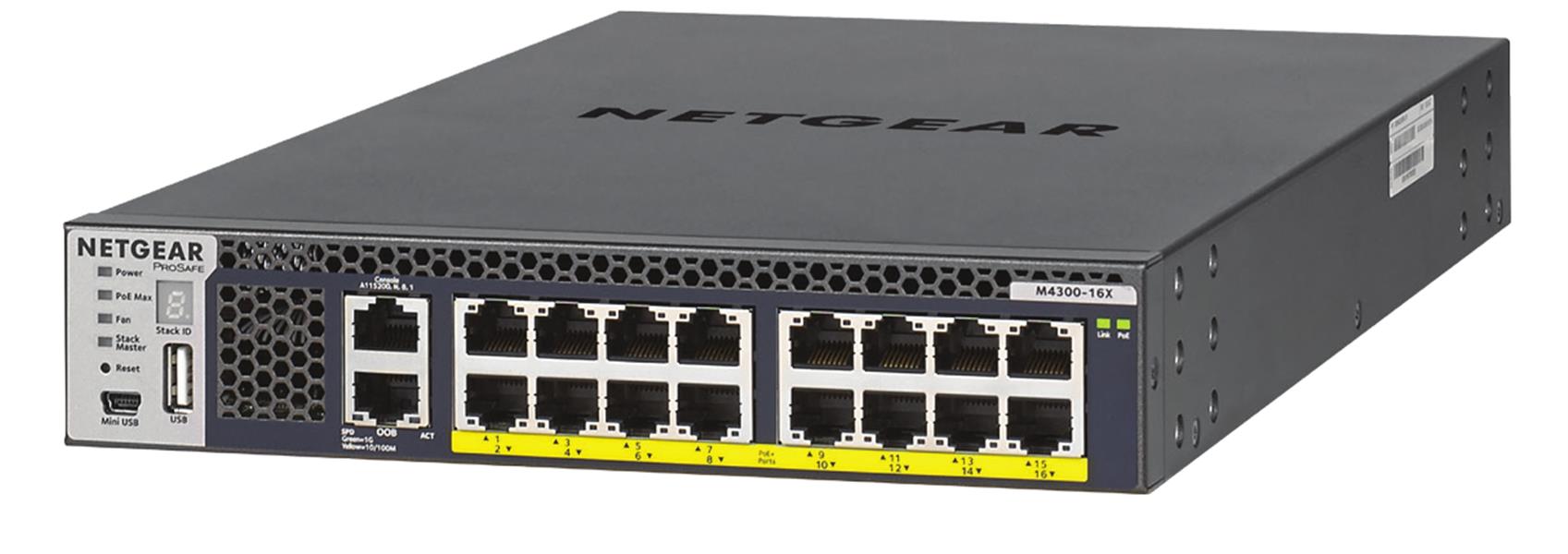 Netgear M4300-16X Managed L3 10G Ethernet (100/1000/10000) Zwart 1U Power over Ethernet (PoE)