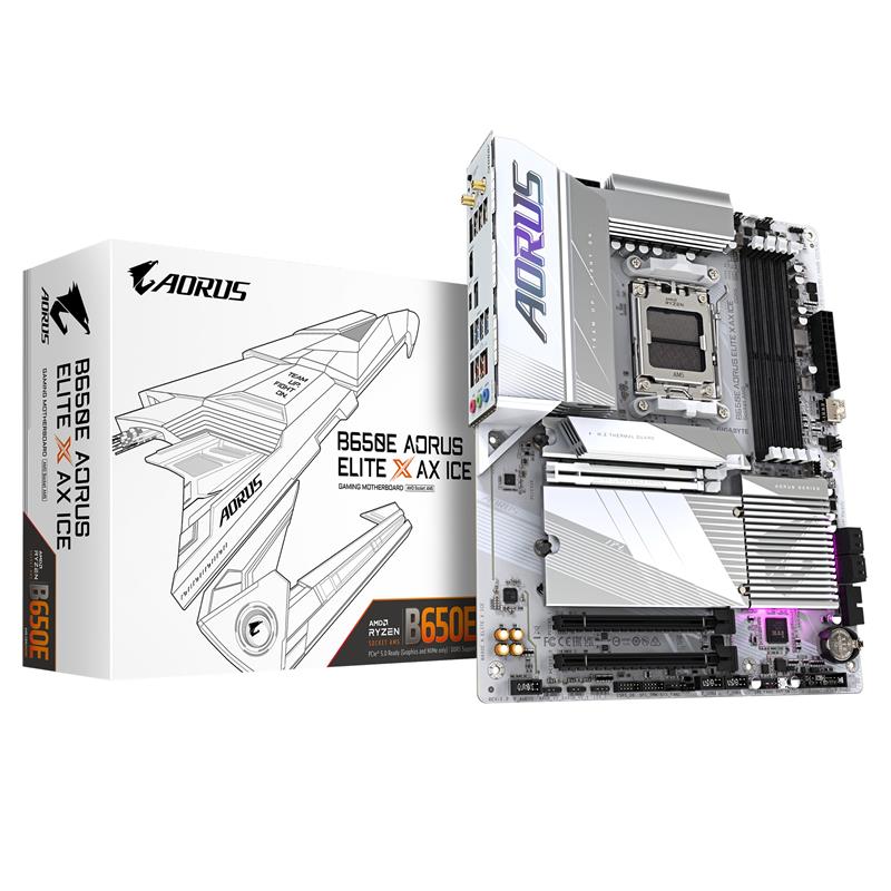 Gigabyte B650E AORUS ELITE X AX ICE moederbord AMD B650 Socket AM5 ATX