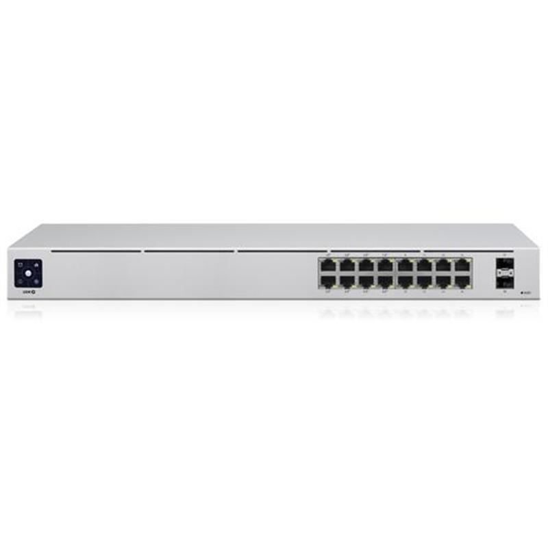 Ubiquiti Networks UniFi 16-Port PoE Managed L2 L3 Gigabit Ethernet 10 100 1000 Power over Ethernet PoE 1U Zilver