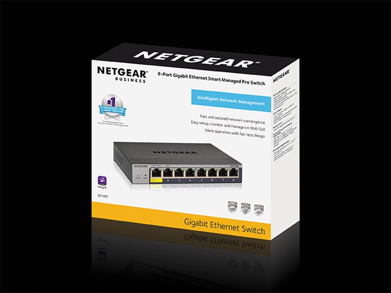 Netgear GS108Tv3 Managed L2 Gigabit Ethernet (10/100/1000) Grijs