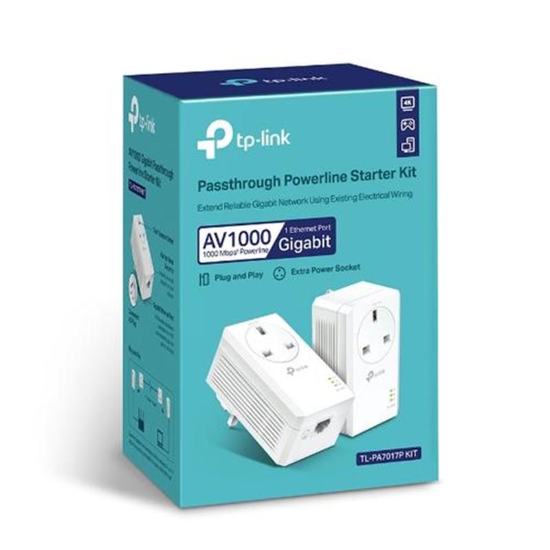 TP-LINK TL-PA7017P PowerLine-netwerkadapter 1000 Mbit/s Ethernet LAN Wit 1 stuk(s)